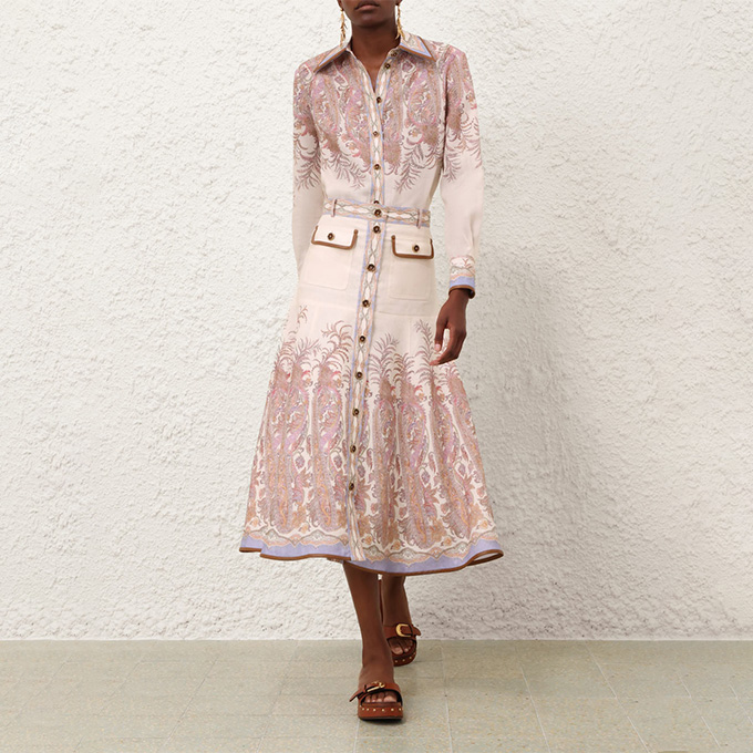 zimmermann alchemy tailored long sleeve shirt & skirt